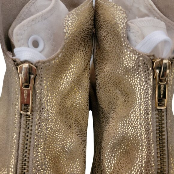 Converse All Star CTAS Shroud Gold Metallic High-Top Sneakers With Zipper Closur - Picture 7 of 9